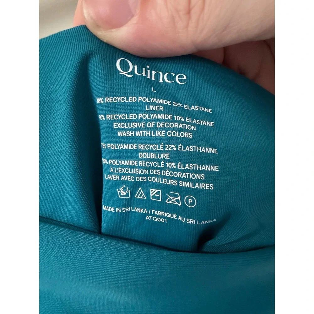Quince Swim Bottoms‎ L Teal High Leg